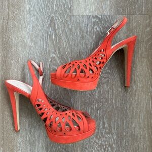 BCBG Orange Cutout Heels Size 8.5